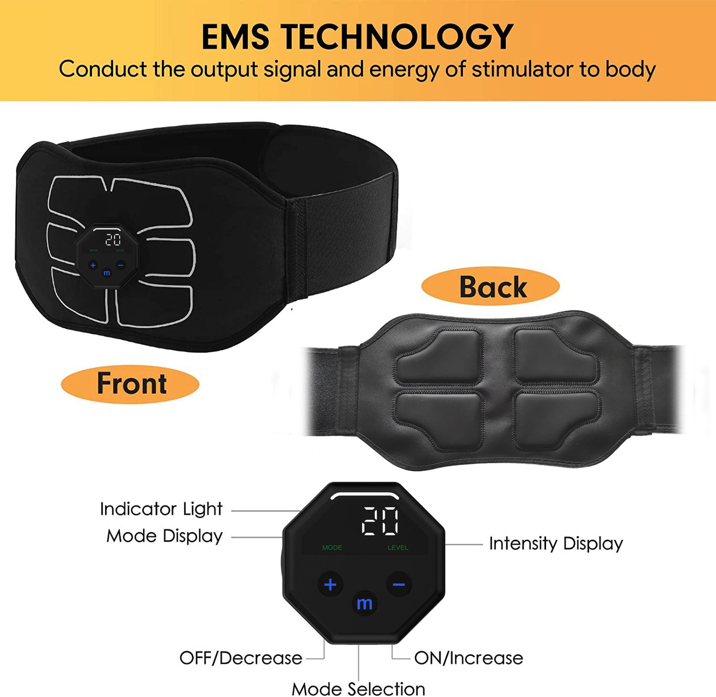 Abdominal Muscle EMS Trainer and Massage Belt